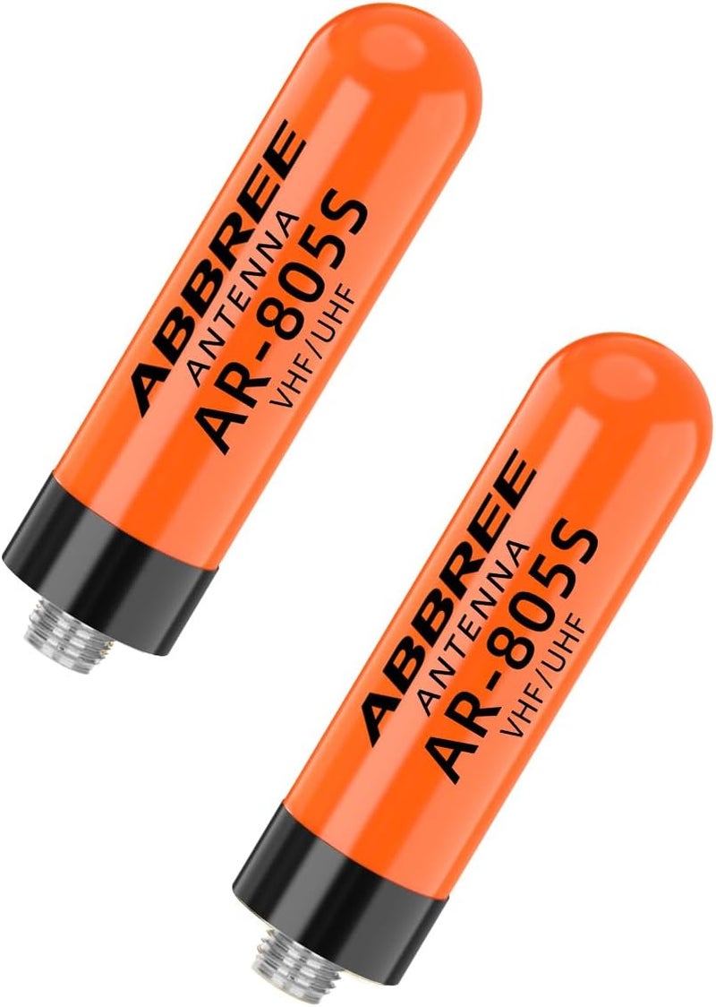 ABBREE Ham Radio Antenna Dual Band VHF/UHF 144/430Mhz 1.96inch Mini Short AR-805S SMA- Female Long Range Stubby Antenna for Baofeng UV-5R Mini 5RM BF-F8HP PRO,K5 Plus,DM32,UV32,AR-152,2Pack - Image 1
